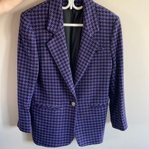 1980s houndstooth purple blazer